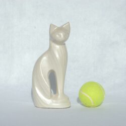 Aluminium Cat Urn - White